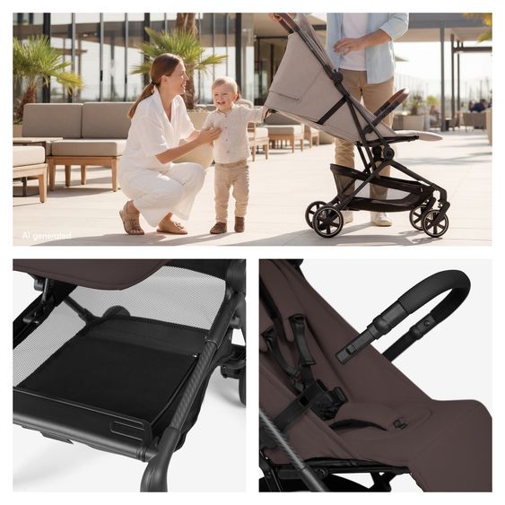 Hauck Reisebuggy & Sportwagen Lite N Care - inkl. GRATIS Schutzpaket - Choco