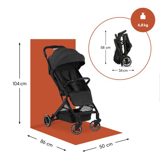 Hauck Travel buggy & stroller Travel N Care incl. buggy steering wheel - Black