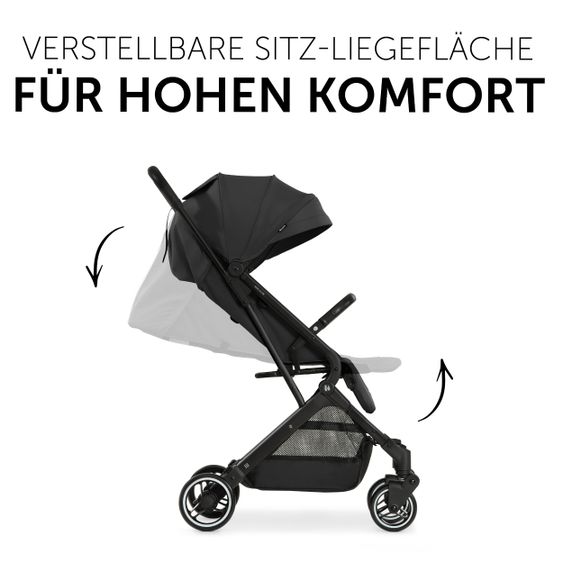 Hauck Reisebuggy & Sportwagen Travel N Care mit Liegefunktion, nur 6,8 kg (bis 22 kg belastbar) - Black