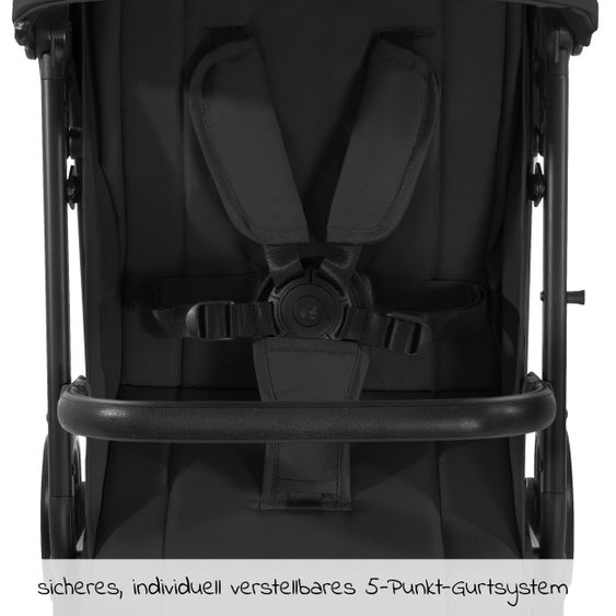 Hauck Reisebuggy & Sportwagen Travel N Care mit Liegefunktion, nur 6,8 kg (bis 22 kg belastbar) - Black