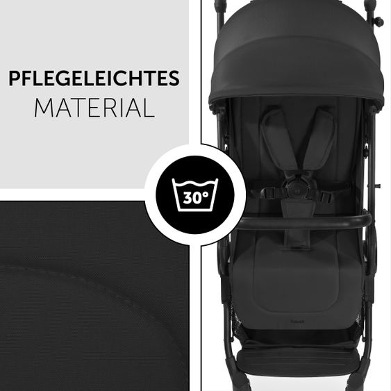 Hauck Reisebuggy & Sportwagen Travel N Care mit Liegefunktion, nur 6,8 kg (bis 22 kg belastbar) - Black