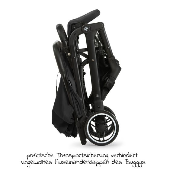 Hauck Reisebuggy & Sportwagen Travel N Care mit Liegefunktion, nur 6,8 kg (bis 22 kg belastbar) - Black