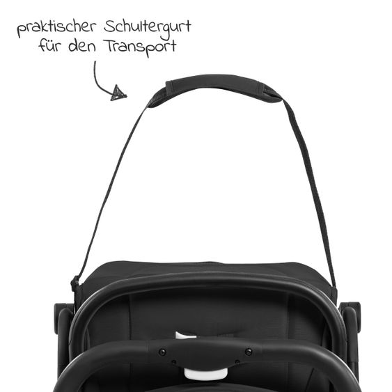 Hauck Reisebuggy & Sportwagen Travel N Care mit Liegefunktion, nur 6,8 kg (bis 22 kg belastbar) - Black