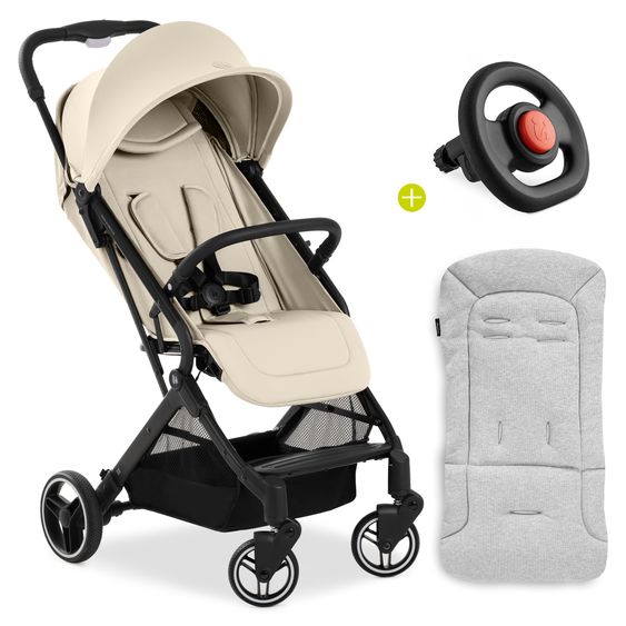 Hauck Travel buggy & stroller Travel N Care Plus incl. Comfort Seat Pad & Buggy Steering Wheel - Vanilla
