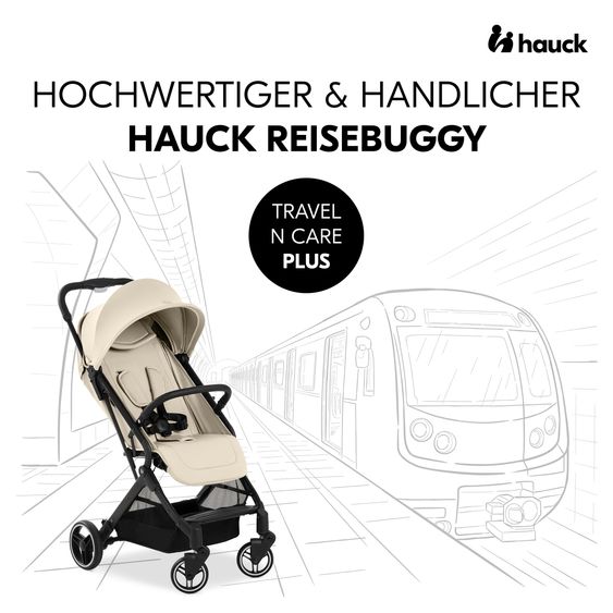 Hauck Travel buggy & stroller Travel N Care Plus incl. Comfort Seat Pad & Buggy Steering Wheel - Vanilla