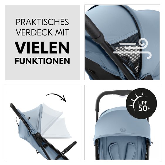 Hauck Reisebuggy & Sportwagen Travel N Care Plus inkl. Wickelrucksack Deuter Pack N Walk - Dusty Blue