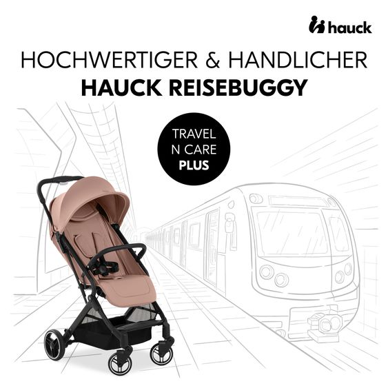 Hauck Reisebuggy & Sportwagen Travel N Care Plus inkl. Wickelrucksack Deuter Pack N Walk - Hazelnut