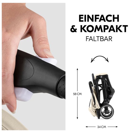 Hauck Reisebuggy & Sportwagen Travel N Care Plus mit Liegefunktion inkl. Komfort Sitzauflage - Vanilla