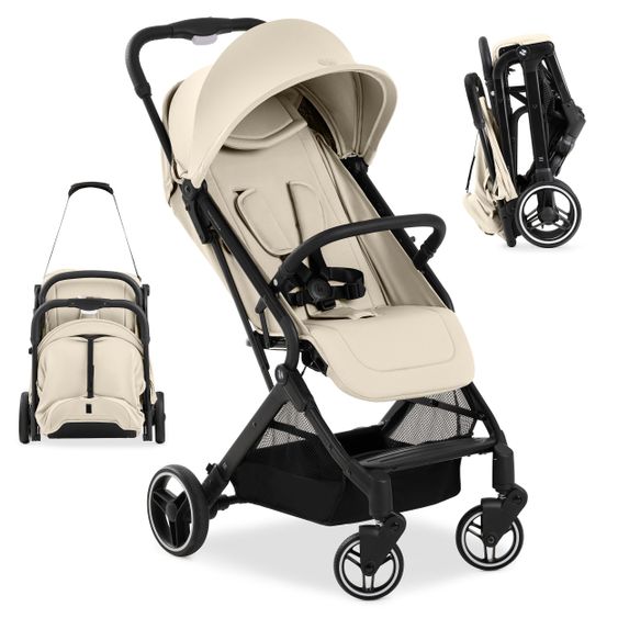 Hauck Reisebuggy & Sportwagen Travel N Care Plus mit Liegefunktion inkl. Komfort Sitzauflage - Vanilla