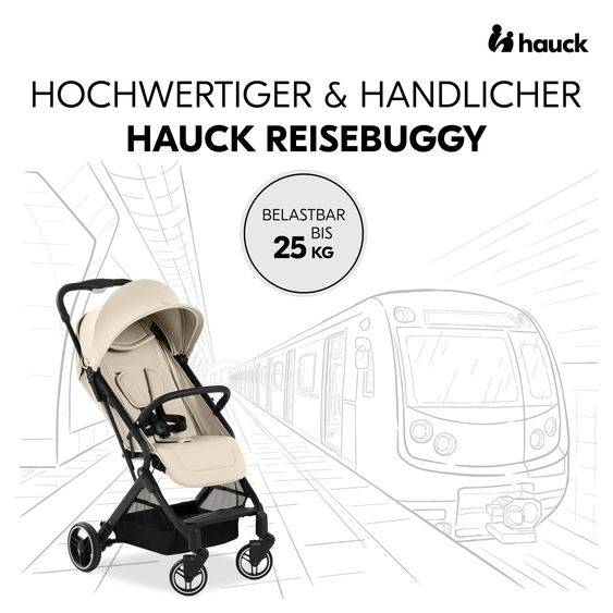Hauck Reisebuggy & Sportwagen Travel N Care Plus mit Liegefunktion inkl. Komfort Sitzauflage - Vanilla