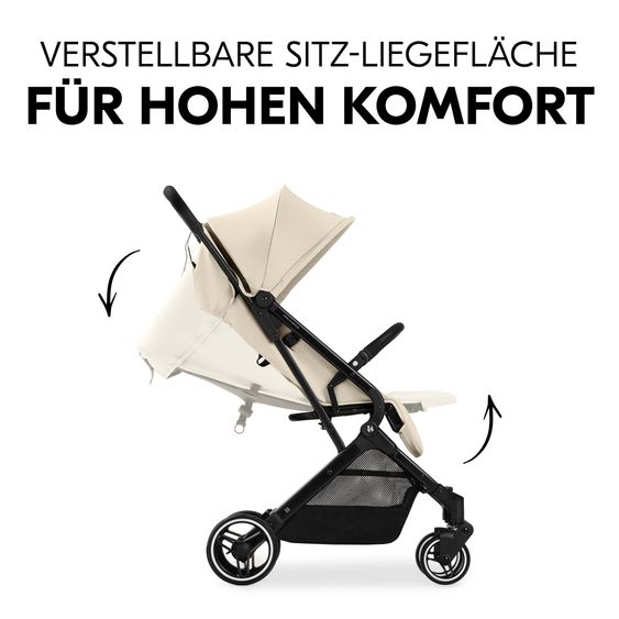 Hauck Reisebuggy & Sportwagen Travel N Care Plus mit Liegefunktion inkl. Komfort Sitzauflage - Vanilla