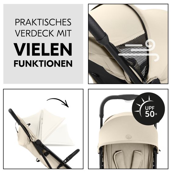 Hauck Reisebuggy & Sportwagen Travel N Care Plus mit Liegefunktion inkl. Komfort Sitzauflage - Vanilla