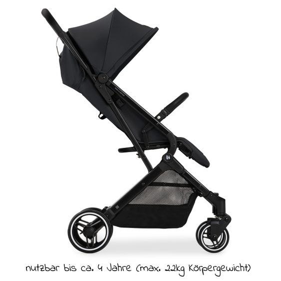 Hauck Reisebuggy & Sportwagen Travel N Care Plus mit Liegefunktion, nur 7,2 kg (bis 22kg belastbar) - Black