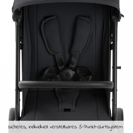 Hauck Reisebuggy & Sportwagen Travel N Care Plus mit Liegefunktion, nur 7,2 kg (bis 22kg belastbar) - Black