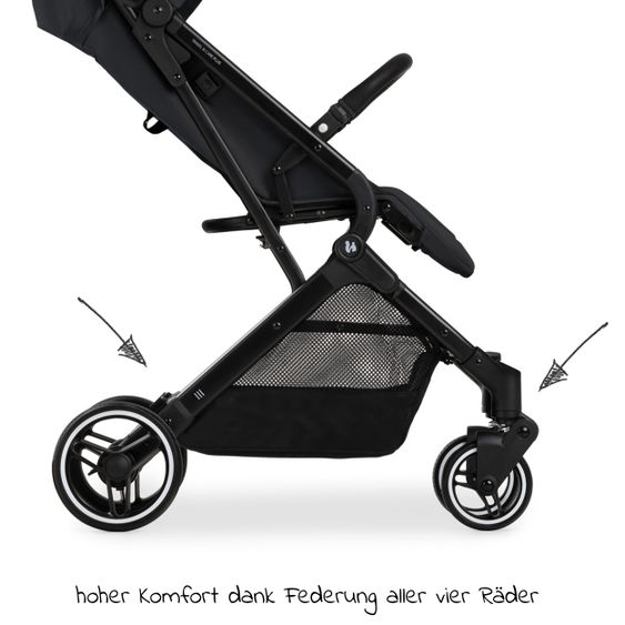 Hauck Reisebuggy & Sportwagen Travel N Care Plus mit Liegefunktion, nur 7,2 kg (bis 22kg belastbar) - Black