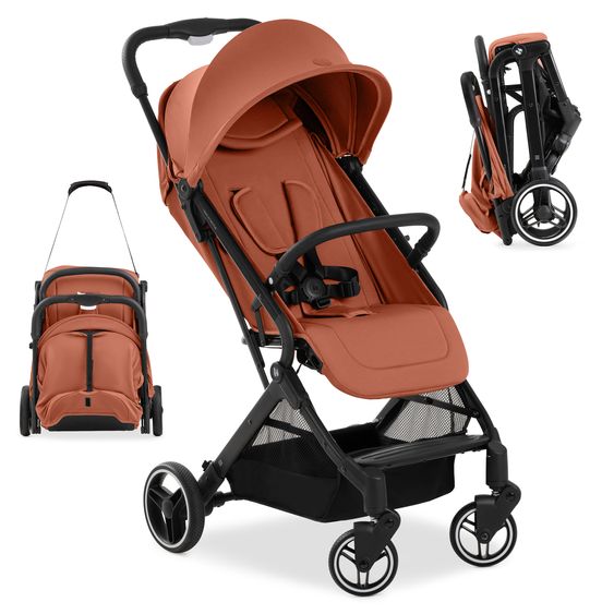 Hauck Reisebuggy & Sportwagen Travel N Care Plus mit Liegefunktion, nur 7,2 kg (bis 22kg belastbar) - Cork