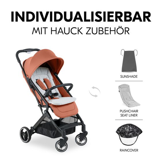 Hauck Travel buggy & pushchair Travel N Care Plus with reclining function, only 7.2 kg (load capacity up to 22 kg) - Cork