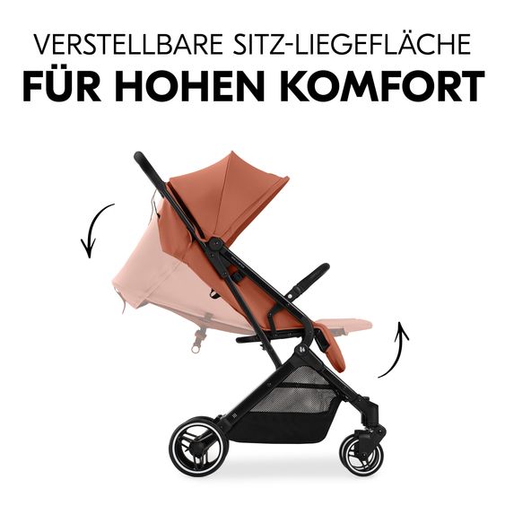 Hauck Reisebuggy & Sportwagen Travel N Care Plus mit Liegefunktion, nur 7,2 kg (bis 22kg belastbar) - Cork