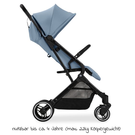 Hauck Travel buggy & stroller Travel N Care Plus with lie-flat function, only 7.2 kg (can be loaded up to 22kg) - Dusty Blue