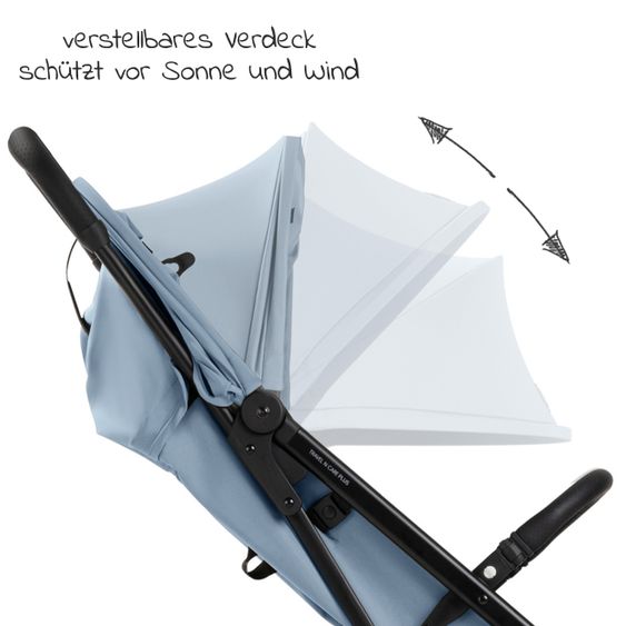 Hauck Reisebuggy & Sportwagen Travel N Care Plus mit Liegefunktion, nur 7,2 kg (bis 22kg belastbar) - Dusty Blue