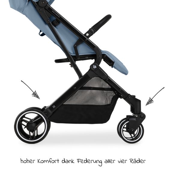 Hauck Travel buggy & stroller Travel N Care Plus with lie-flat function, only 7.2 kg (can be loaded up to 22kg) - Dusty Blue