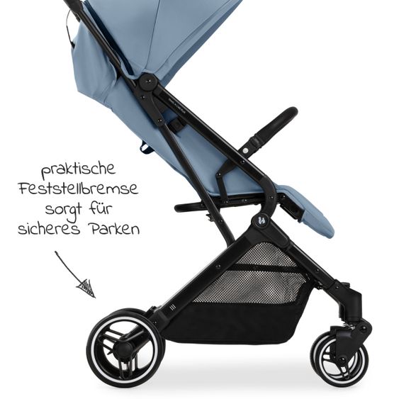 Hauck Travel buggy & stroller Travel N Care Plus with lie-flat function, only 7.2 kg (can be loaded up to 22kg) - Dusty Blue