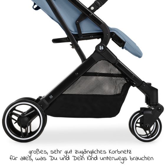 Hauck Travel buggy & stroller Travel N Care Plus with lie-flat function, only 7.2 kg (can be loaded up to 22kg) - Dusty Blue