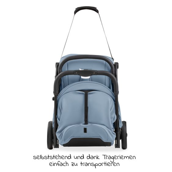 Hauck Travel buggy & stroller Travel N Care Plus with lie-flat function, only 7.2 kg (can be loaded up to 22kg) - Dusty Blue