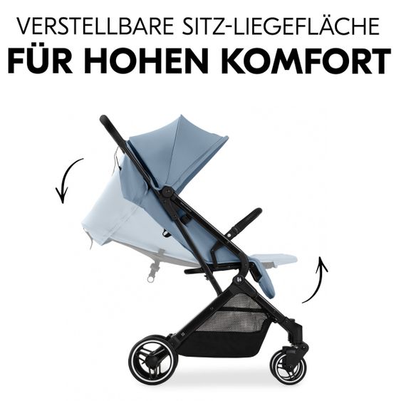 Hauck Reisebuggy & Sportwagen Travel N Care Plus mit Liegefunktion, nur 7,2 kg (bis 22kg belastbar) - Dusty Blue