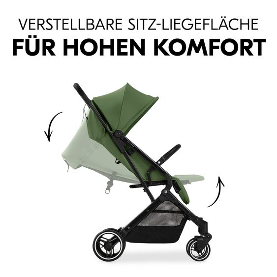 Hauck Reisebuggy & Sportwagen Travel N Care Plus mit Liegefunktion, nur 7,2 kg (bis 22kg belastbar) - Green