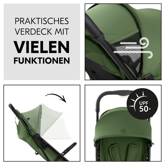 Hauck Reisebuggy & Sportwagen Travel N Care Plus mit Liegefunktion, nur 7,2 kg (bis 22kg belastbar) - Green