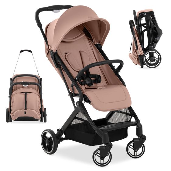 Hauck Reisebuggy & Sportwagen Travel N Care Plus mit Liegefunktion, nur 7,2 kg (bis 22kg belastbar) - Hazelnut