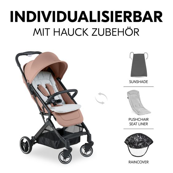 Hauck Reisebuggy & Sportwagen Travel N Care Plus mit Liegefunktion, nur 7,2 kg (bis 22kg belastbar) - Hazelnut