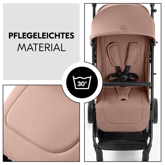 Hauck Reisebuggy & Sportwagen Travel N Care Plus mit Liegefunktion, nur 7,2 kg (bis 22kg belastbar) - Hazelnut