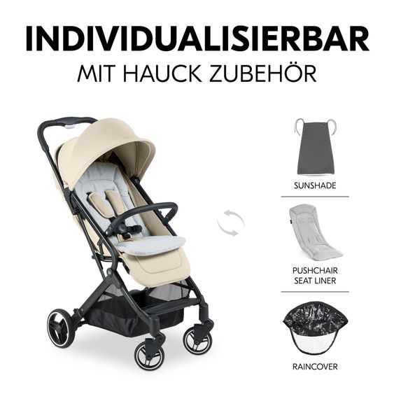 Hauck Reisebuggy & Sportwagen Travel N Care Plus mit Liegefunktion, nur 7,2 kg (bis 22kg belastbar) - Vanilla