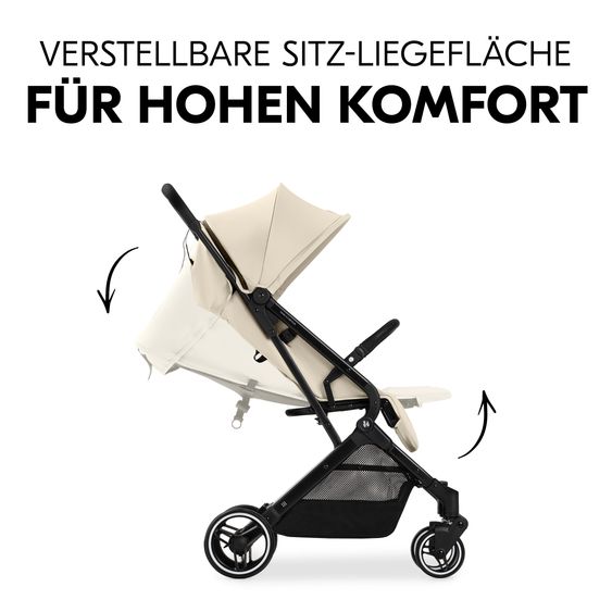 Hauck Reisebuggy & Sportwagen Travel N Care Plus mit Liegefunktion, nur 7,2 kg (bis 22kg belastbar) - Vanilla