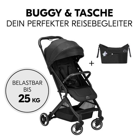 Hauck Reisebuggy & Sportwagen Travel N Care Set inkl. Kinderwagen Organizer (Liegefunktion, nur 6,8 kg) - Disney 100