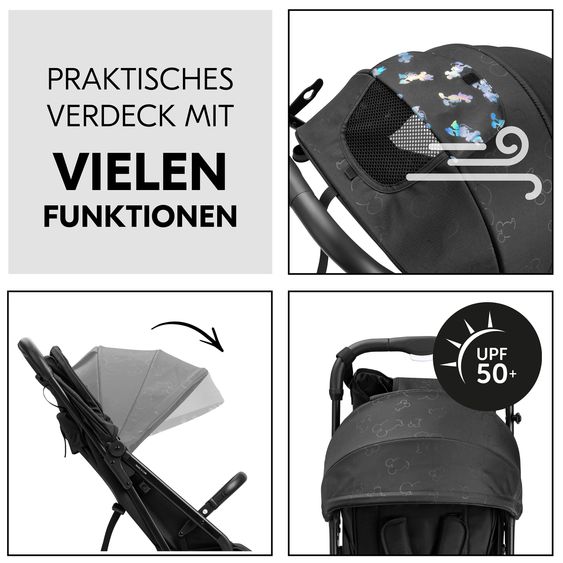 Hauck Reisebuggy & Sportwagen Travel N Care Set inkl. Kinderwagen Organizer (Liegefunktion, nur 6,8 kg) - Disney 100