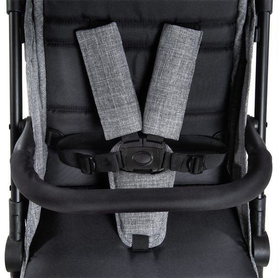 Hauck Passeggino da viaggio Sunny (si piega con una sola mano, può trasportare fino a 25 kg) - Grigio Melange-Nero