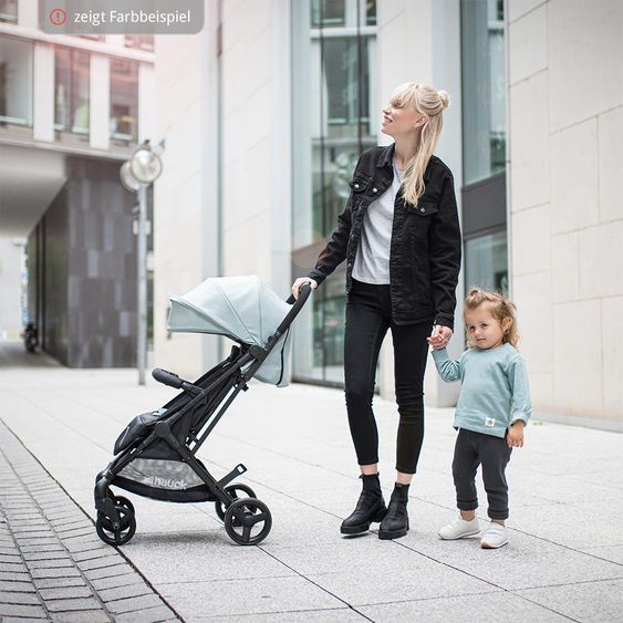 Hauck Passeggino da viaggio Sunny (si piega con una sola mano, può trasportare fino a 25 kg) - Grigio Melange-Nero