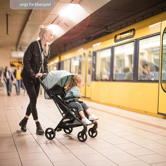 Hauck Passeggino da viaggio Sunny (si piega con una sola mano, può trasportare fino a 25 kg) - Grigio Melange-Nero