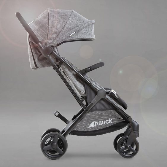 Hauck Passeggino da viaggio Sunny (si piega con una sola mano, può trasportare fino a 25 kg) - Grigio Melange-Nero