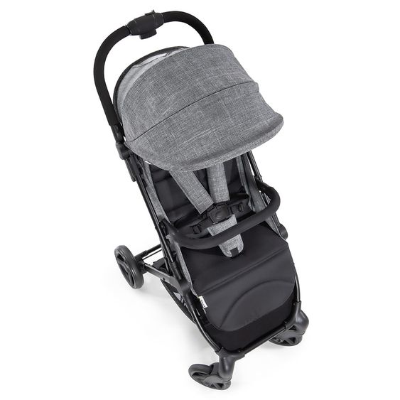 Hauck Passeggino da viaggio Sunny (si piega con una sola mano, può trasportare fino a 25 kg) - Grigio Melange-Nero