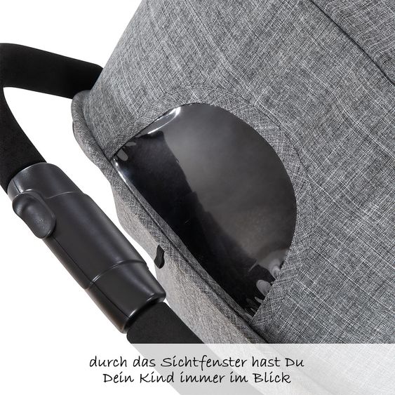 Hauck Passeggino da viaggio Sunny (si piega con una sola mano, può trasportare fino a 25 kg) - Grigio Melange-Nero
