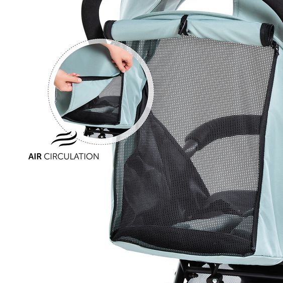 Hauck Reisebuggy Sunny (mit einer Hand faltbar, bis 25 kg belastbar) - Mint-Black