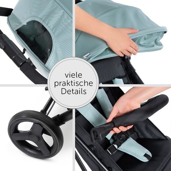 Hauck Reisebuggy Sunny (mit einer Hand faltbar, bis 25 kg belastbar) - Mint-Black