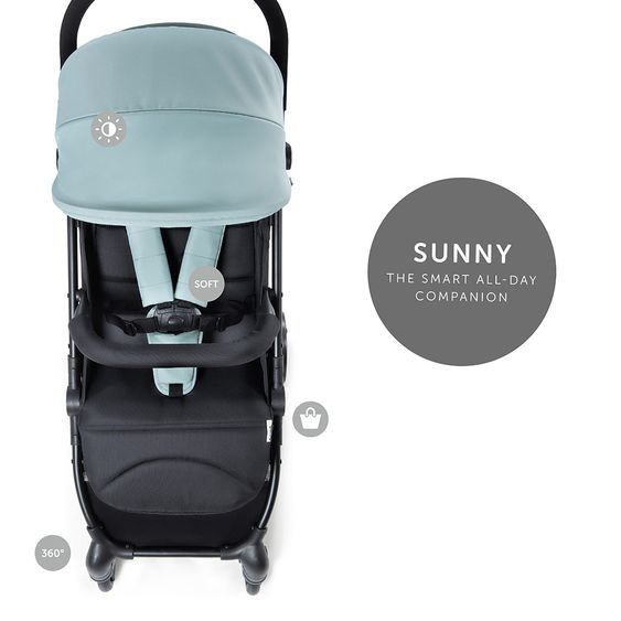 Hauck Reisebuggy Sunny (mit einer Hand faltbar, bis 25 kg belastbar) - Mint-Black
