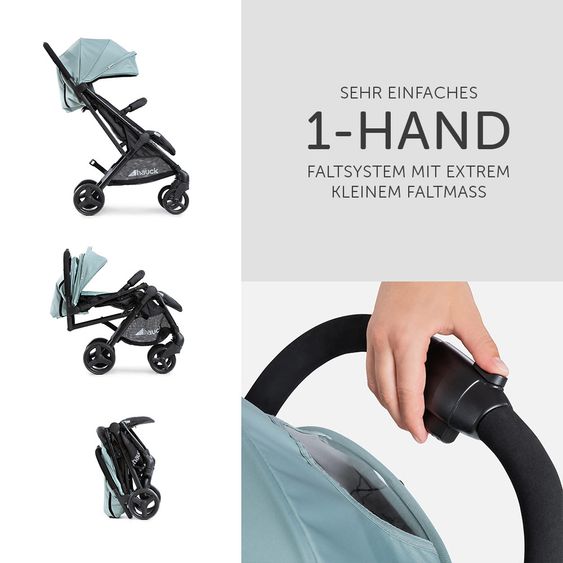 Hauck Reisebuggy Sunny (mit einer Hand faltbar, bis 25 kg belastbar) - Mint-Black