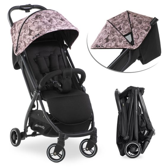 Hauck Reisebuggy Swift X mit Einhand-Autofold und Tragegurt (nur 6,3 kg) - inkl. Komfort-Verdeck - Disney - Bambi