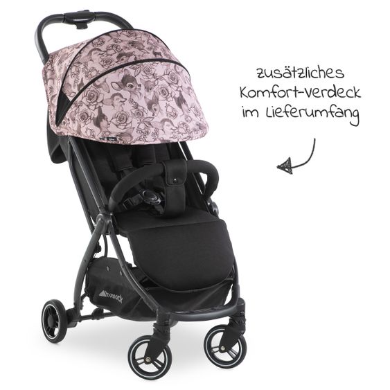 Hauck Reisebuggy Swift X mit Einhand-Autofold und Tragegurt (nur 6,3 kg) - inkl. Komfort-Verdeck - Disney - Bambi